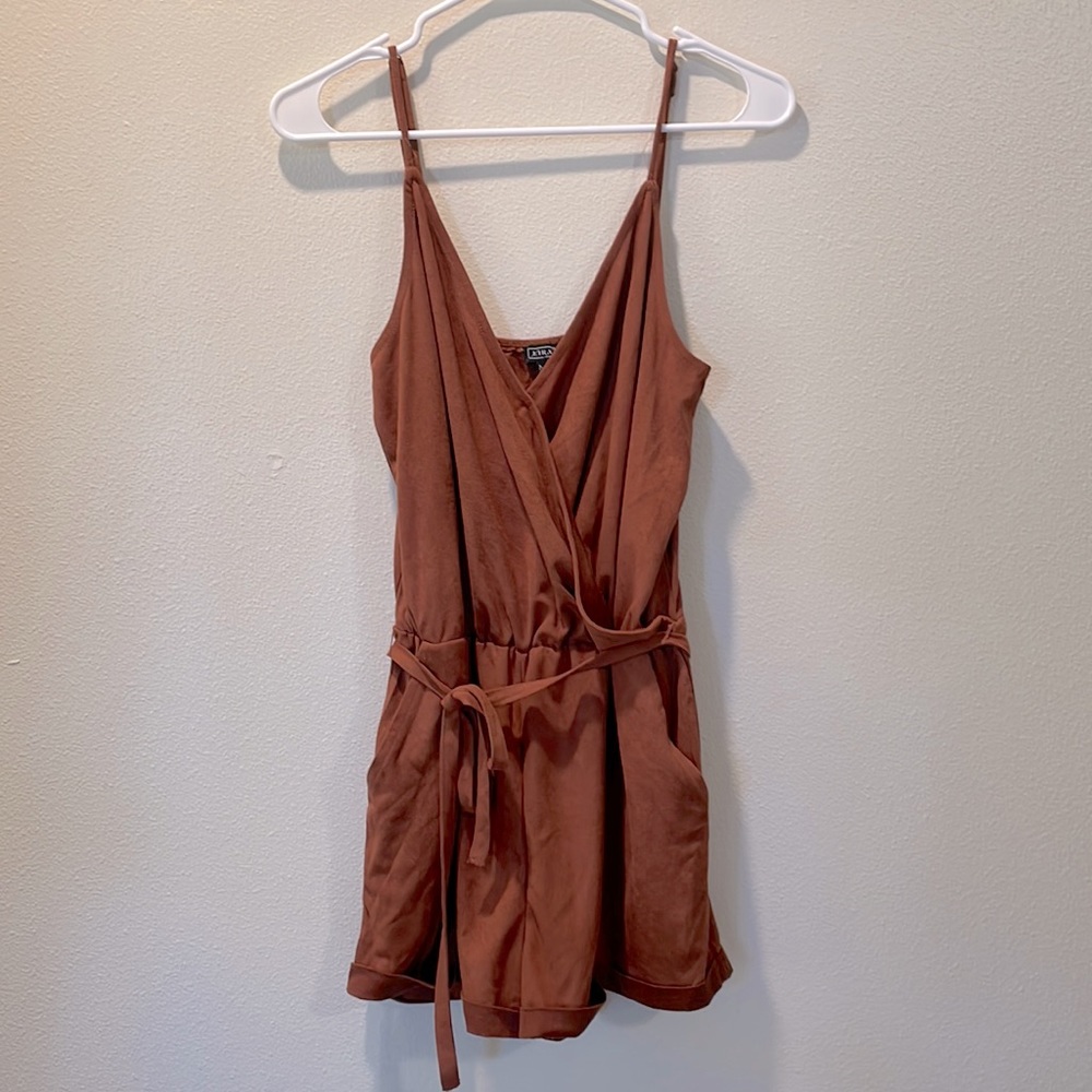 Rust color romper! New without tags! Velvet material!